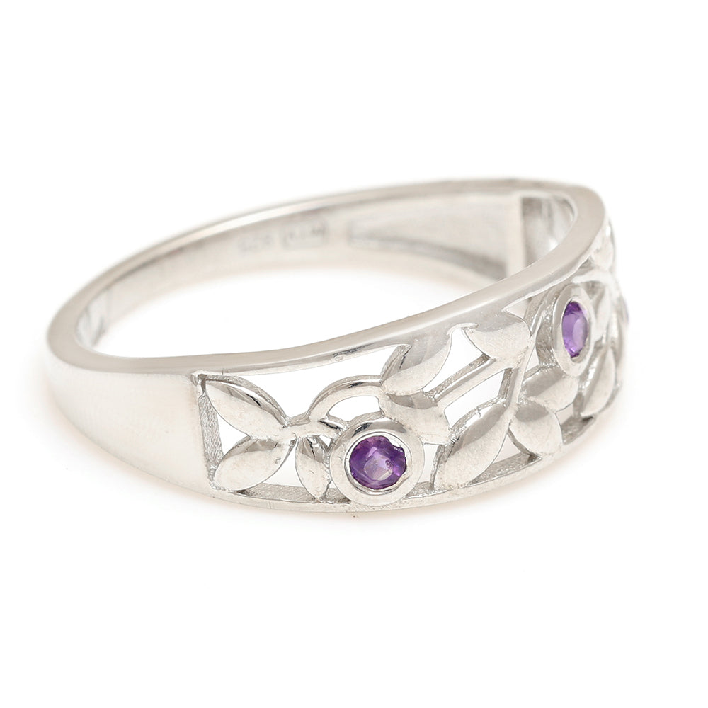 Silberring mit brasilianischem Amethyst 4 