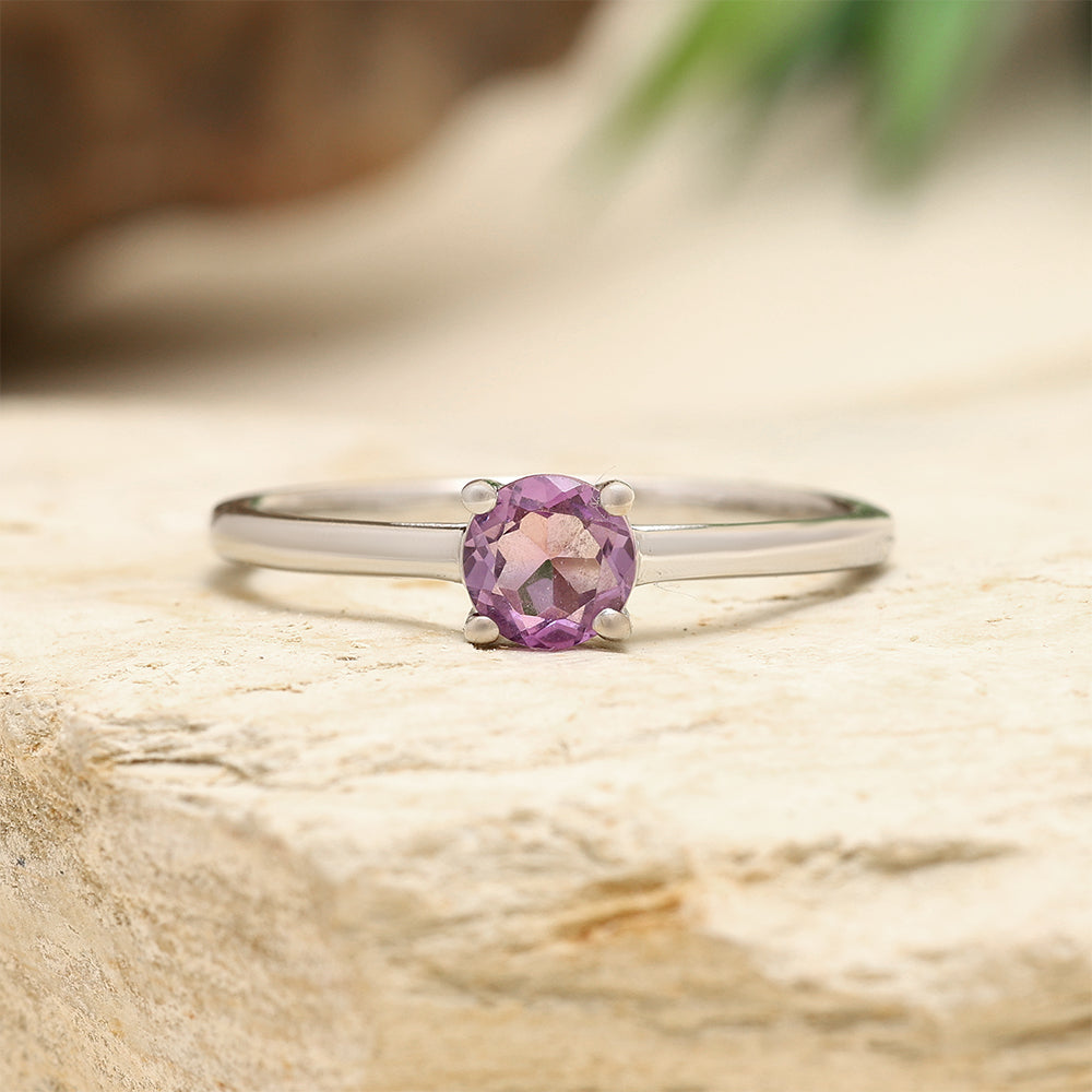 Silberring mit brasilianischem Amethyst 2 