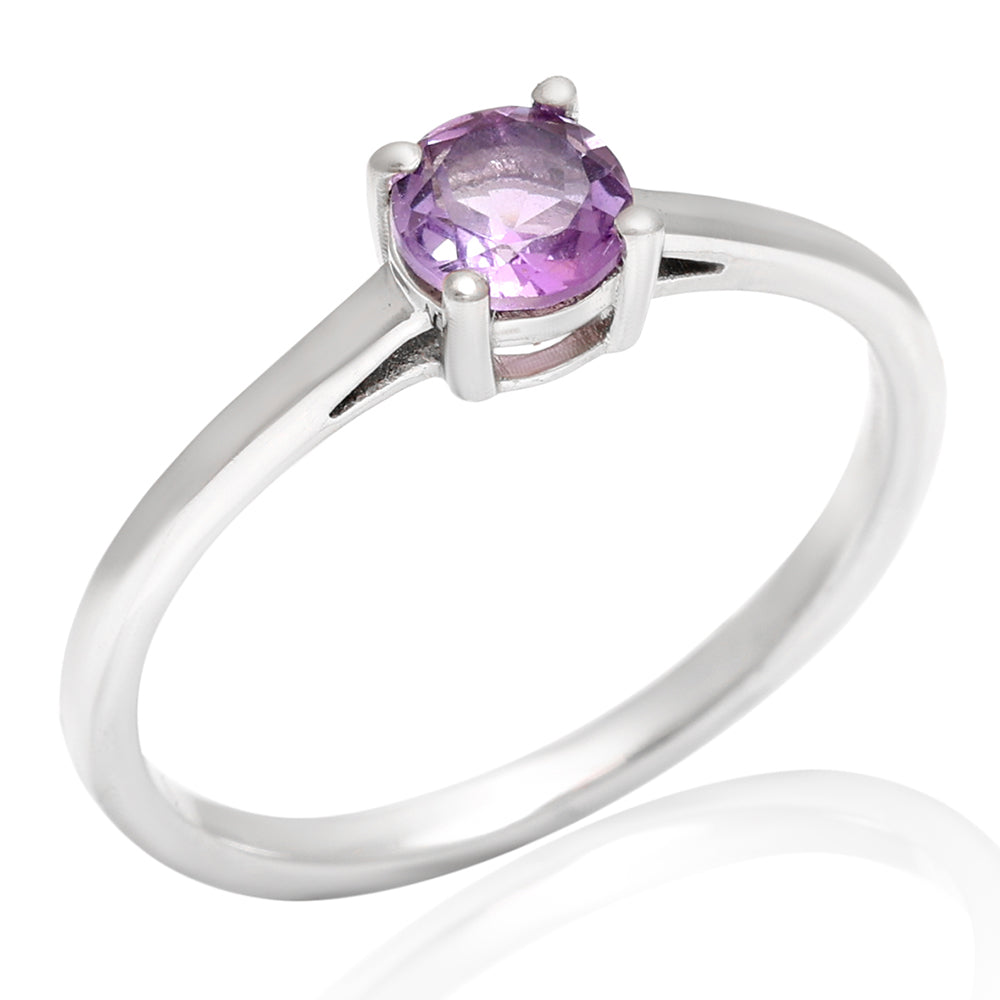 Silberring mit brasilianischem Amethyst 3 