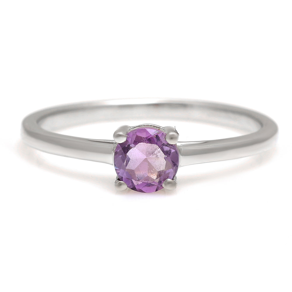 Silberring mit brasilianischem Amethyst