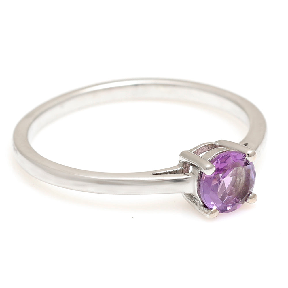 Silberring mit brasilianischem Amethyst