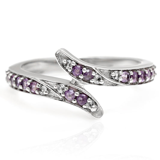Silberring mit brasilianischem Amethyst und weißem Topas