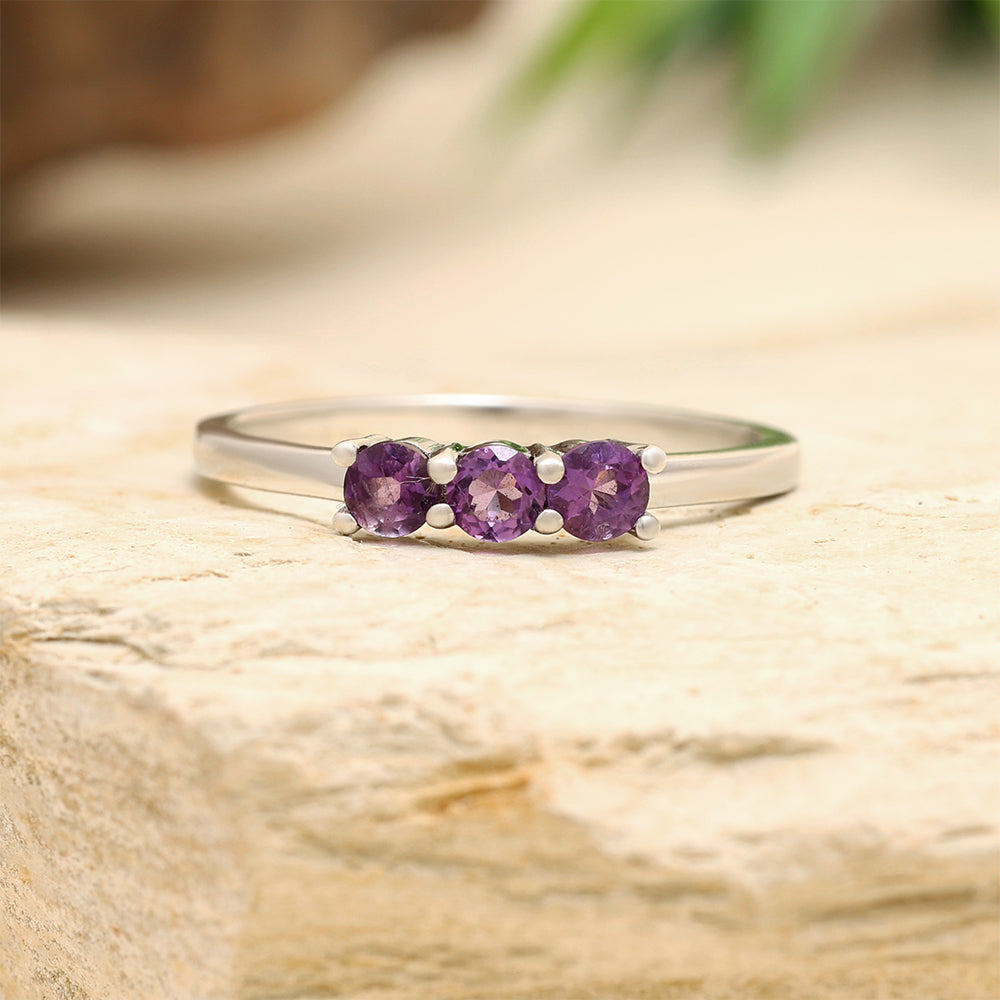 Silberring mit brasilianischem Amethyst 2 