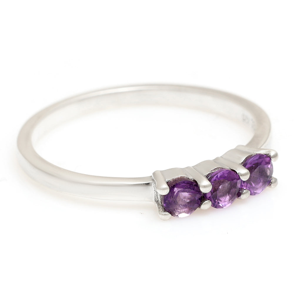 Silberring mit brasilianischem Amethyst 7 