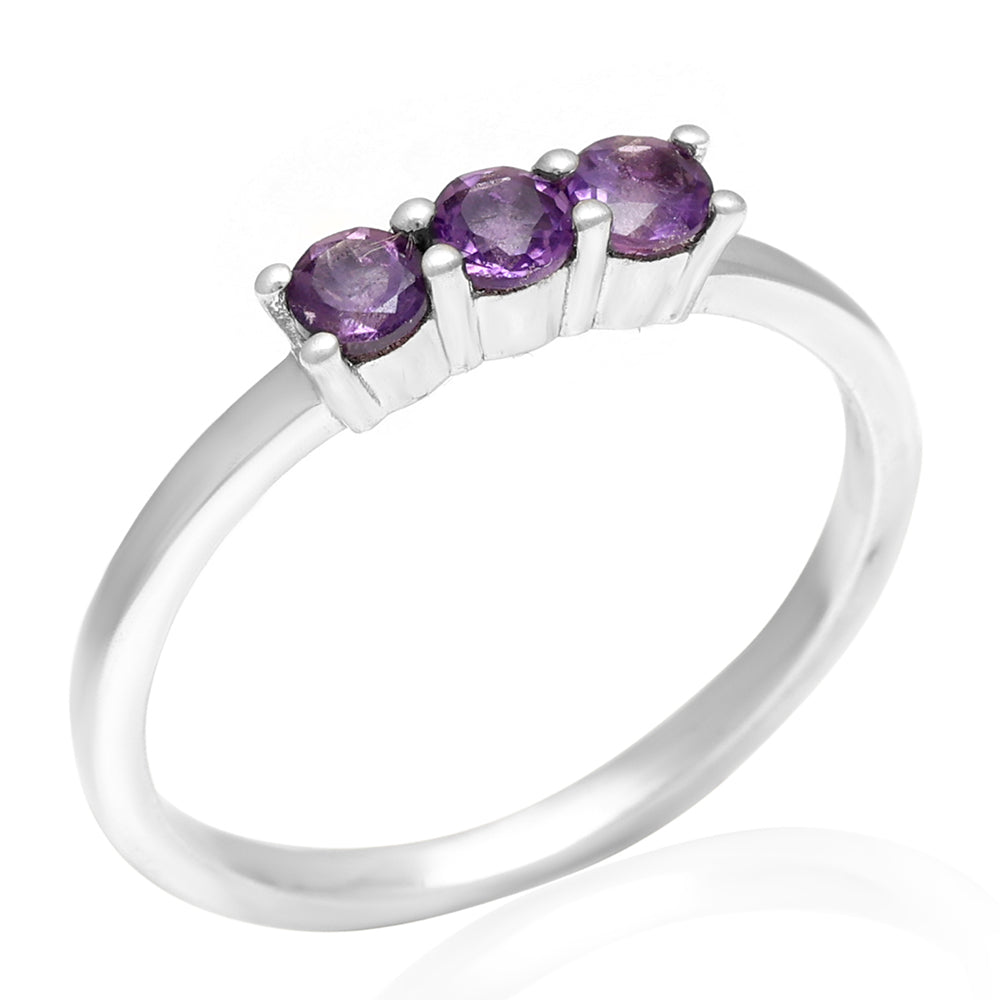 Silberring mit brasilianischem Amethyst