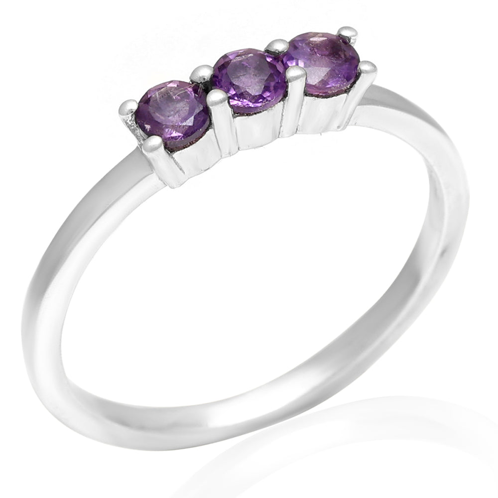 Silberring mit brasilianischem Amethyst