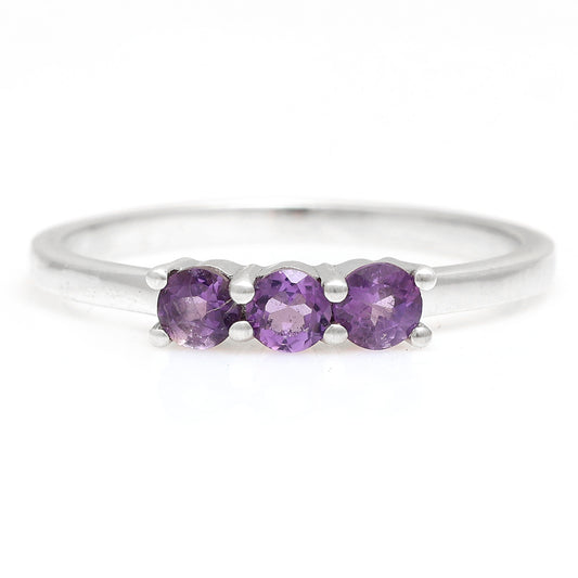 Silberring mit brasilianischem Amethyst