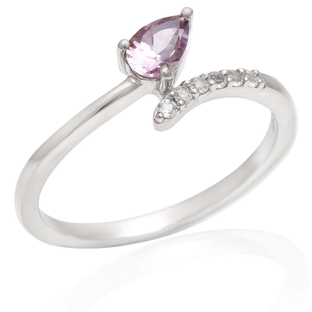 Silberring mit brasilianischem Amethyst und weißem Topas