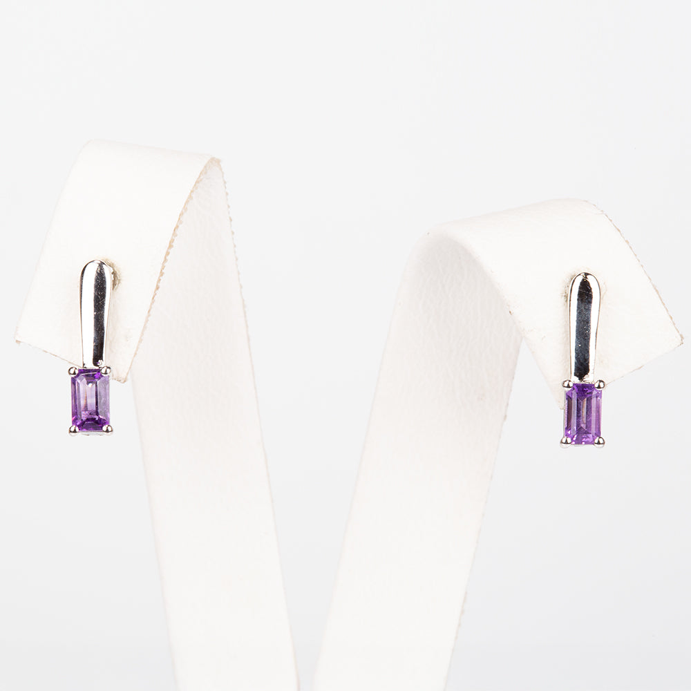 Silberohrringe mit brasilianischem Amethyst
