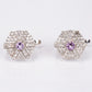 Silberohrringe mit weißem Topas und brasilianischem Amethyst