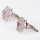 Silberohrringe mit weißem Topas und brasilianischem Amethyst