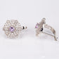 Silberohrringe mit weißem Topas und brasilianischem Amethyst