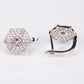Silberohrringe mit weißem Topas und brasilianischem Amethyst