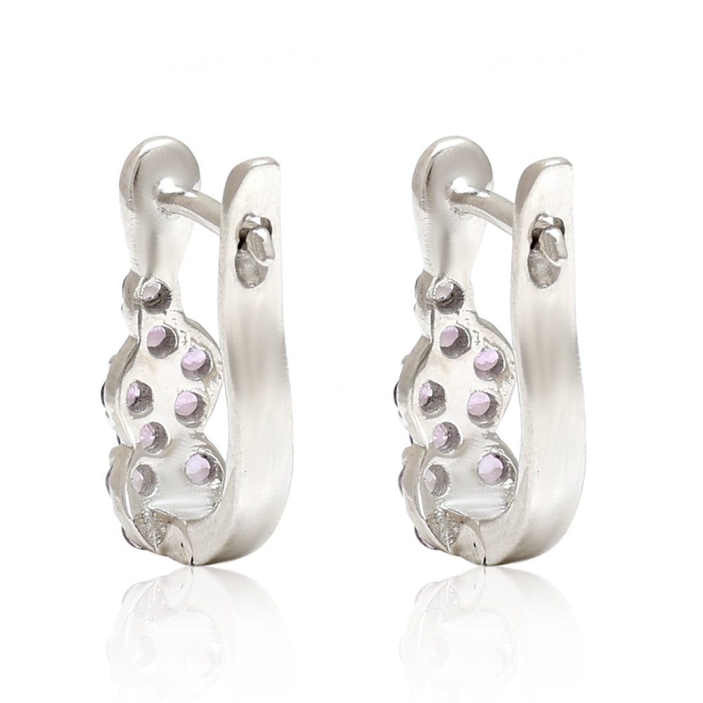 Silberohrringe mit brasilianischem Amethyst 2 