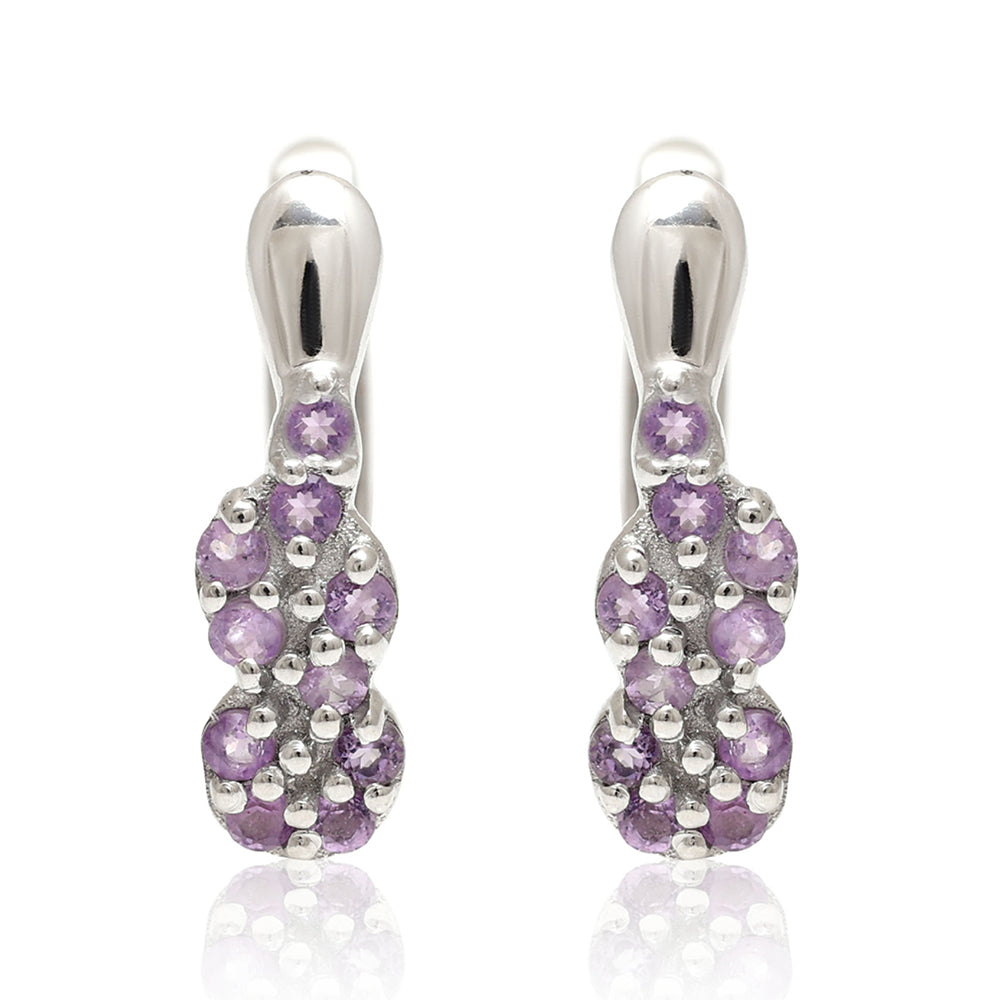 Silberohrringe mit brasilianischem Amethyst