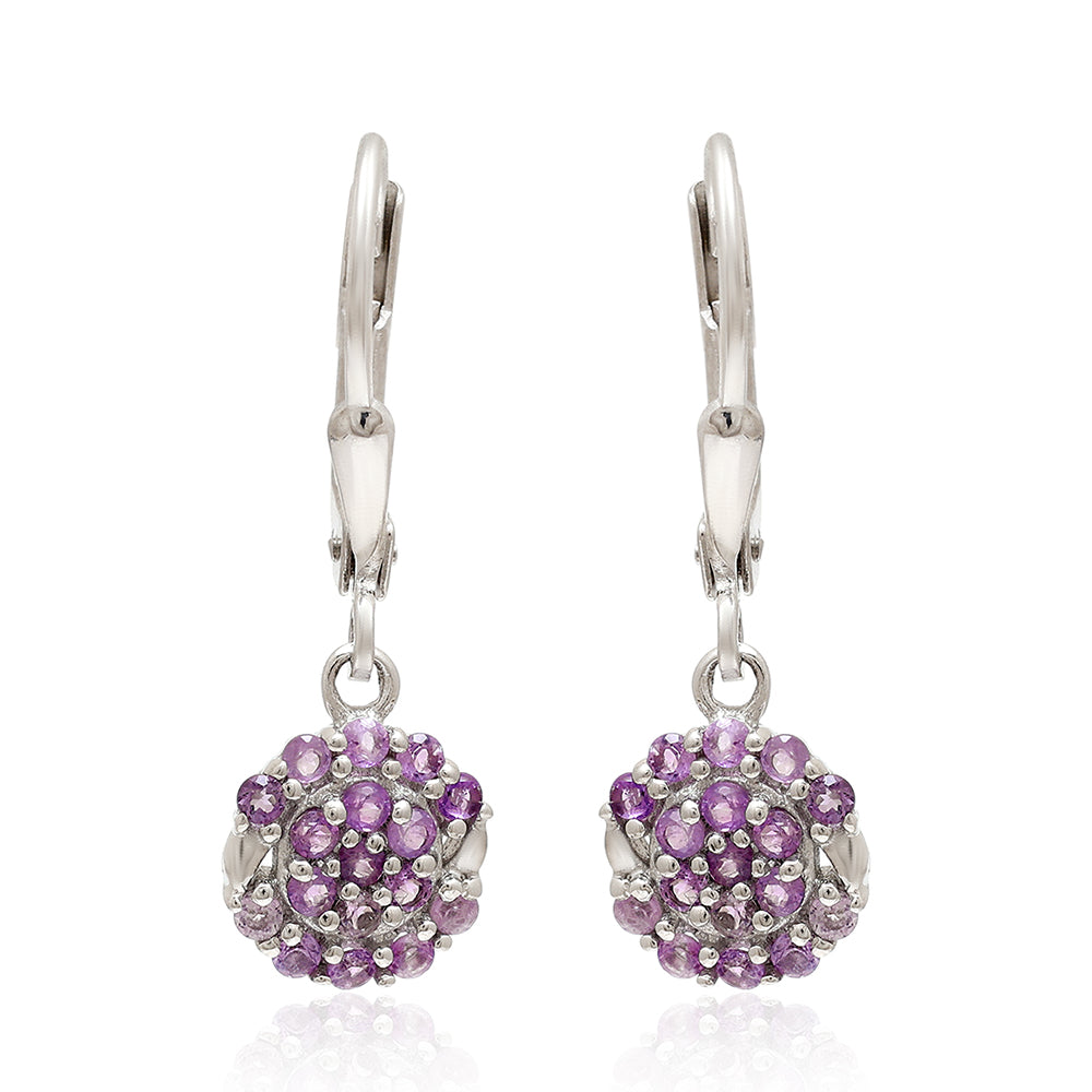 Silberohrringe mit brasilianischem Amethyst 3 