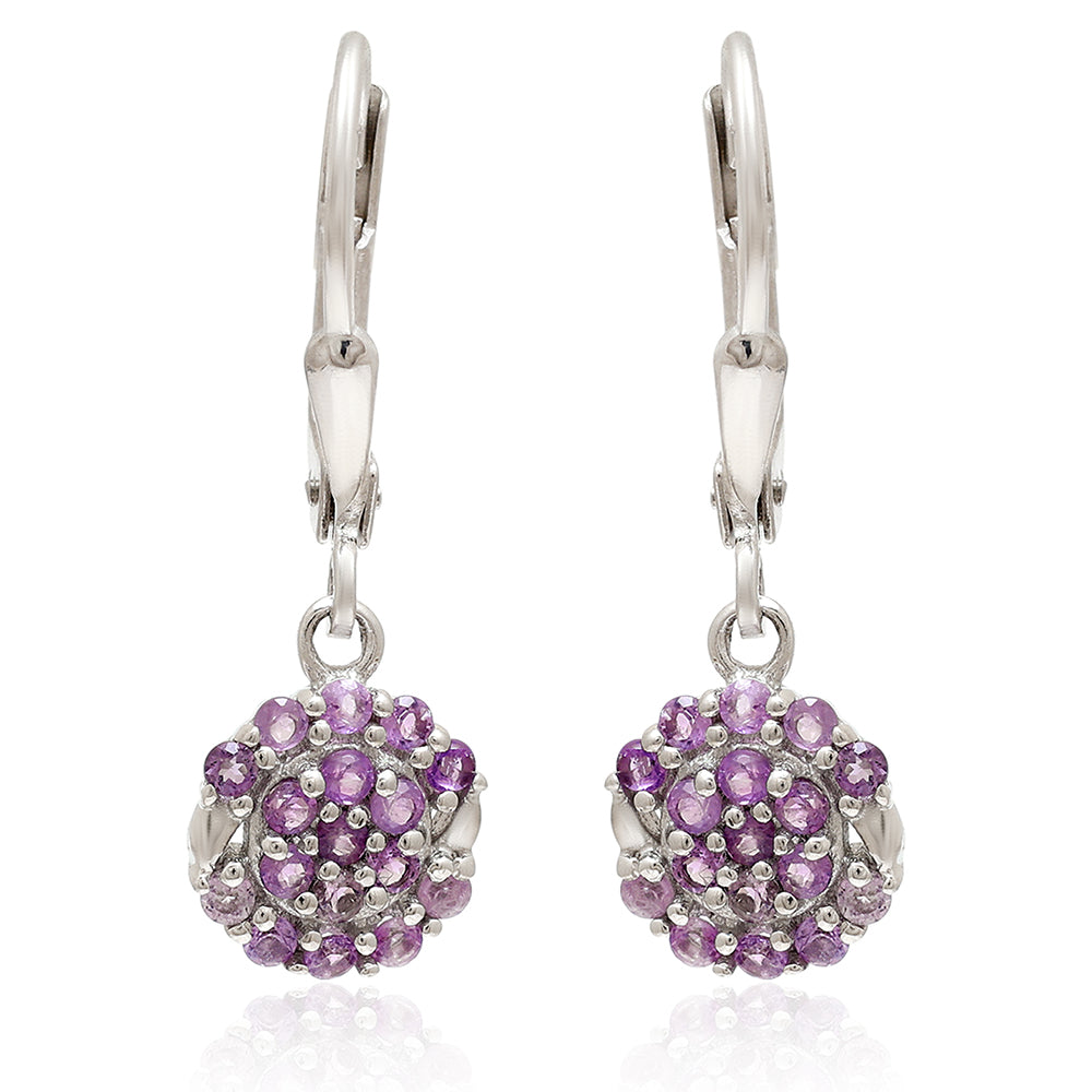 Silberohrringe mit brasilianischem Amethyst