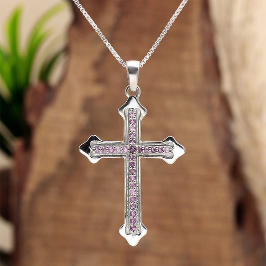 Silberanhänger mit brasilianischem Amethyst