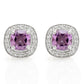 Silberohrringe mit brasilianischem Amethyst und weißem Topas