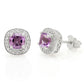Silberohrringe mit brasilianischem Amethyst und weißem Topas