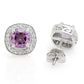 Silberohrringe mit brasilianischem Amethyst und weißem Topas