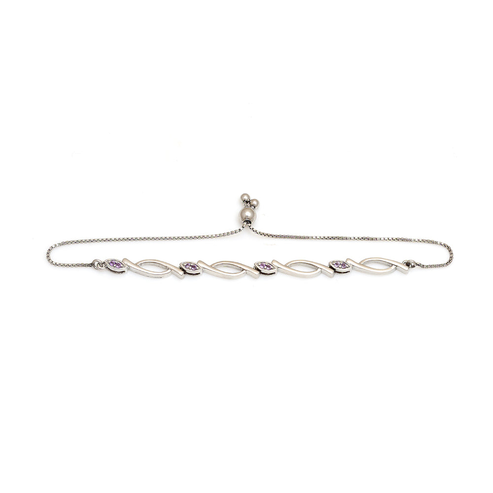 Silberarmband mit brasilianischem Amethyst
