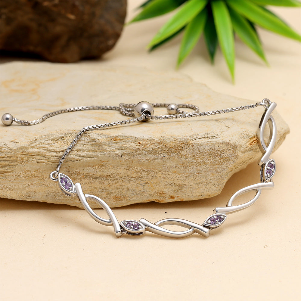 Silberarmband mit brasilianischem Amethyst 1 