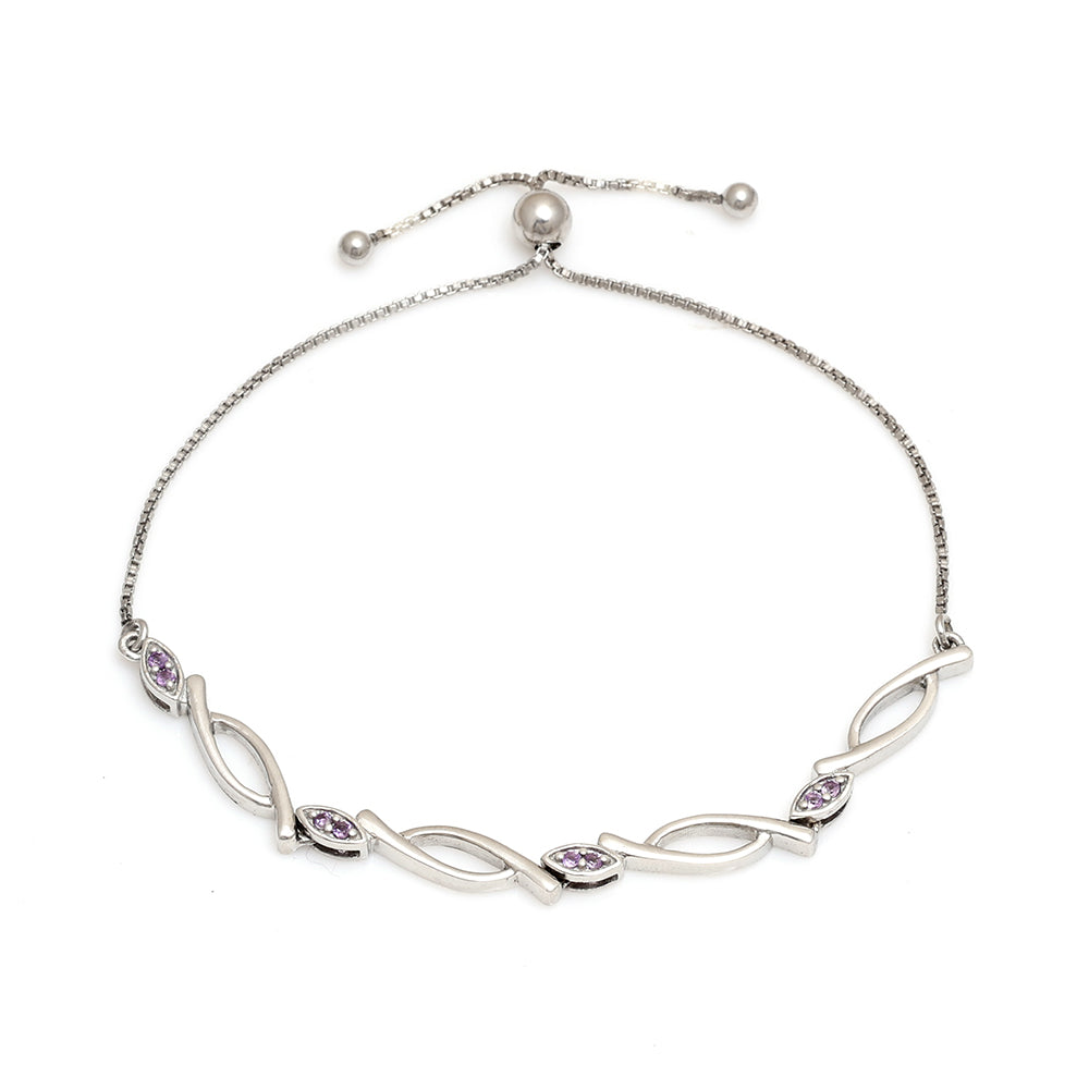 Silberarmband mit brasilianischem Amethyst 3 