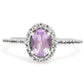 Silberring mit brasilianischem Amethyst und weißem Topas