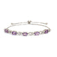 Silberarmband mit weißem Topas und brasilianischem Amethyst