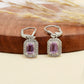 Silberohrringe mit brasilianischem Amethyst und weißem Topas