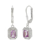 Silberohrringe mit brasilianischem Amethyst und weißem Topas
