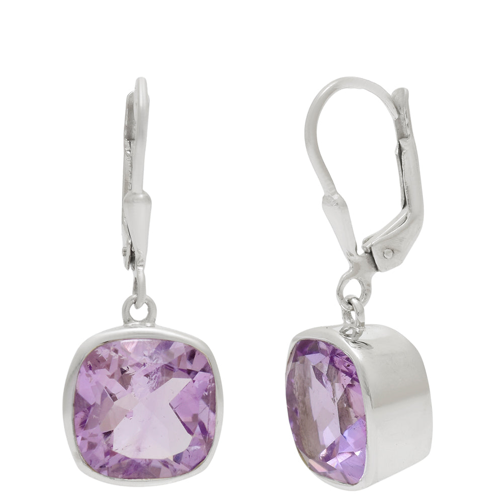 Silberohrringe mit brasilianischem Amethyst