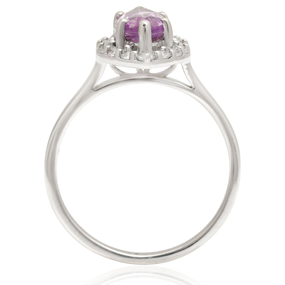 Silberring mit brasilianischem Amethyst und weißem Topas