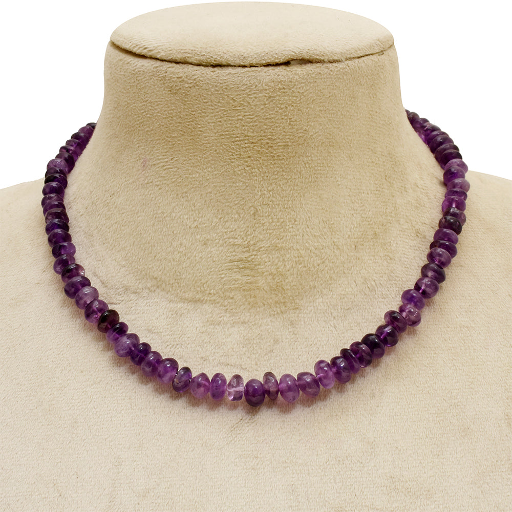 Silberhalskette mit brasilianischem Amethyst 2 