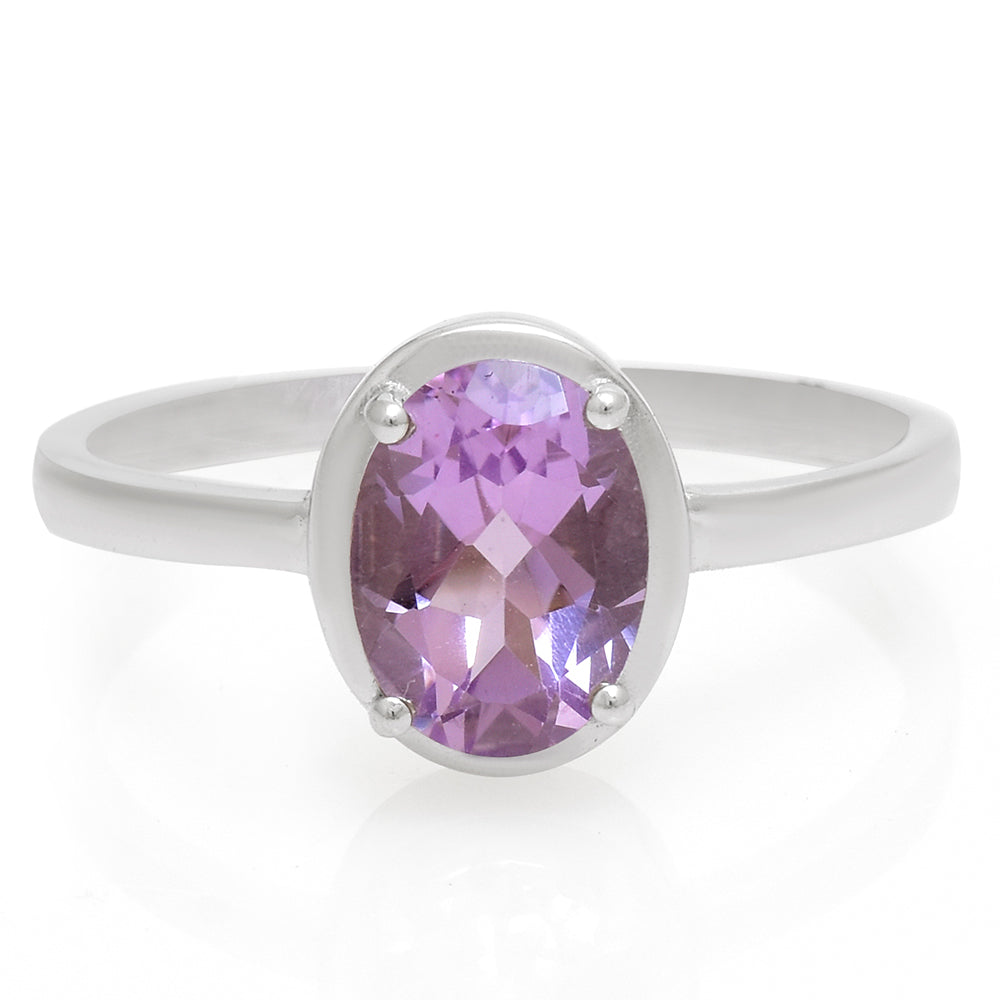 Silberring mit brasilianischem Amethyst