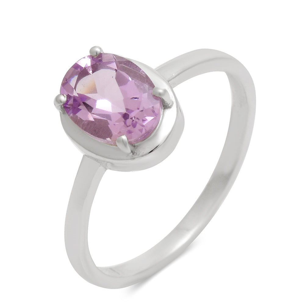 Silberring mit brasilianischem Amethyst
