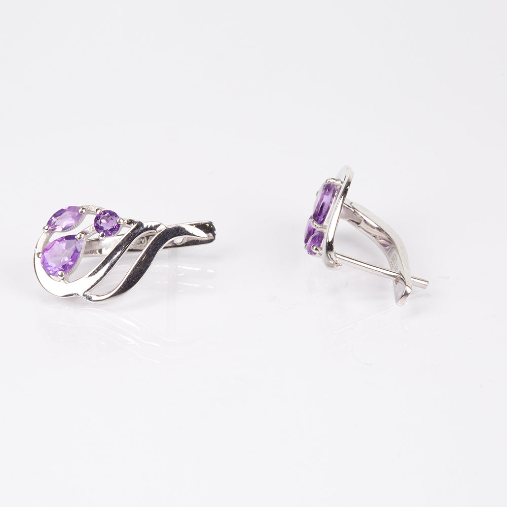 Silberohrringe mit brasilianischem Amethyst 5 