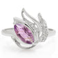 Silberring mit brasilianischem Amethyst und weißem Topas