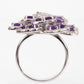Silberring mit brasilianischem Amethyst und weißem Topas