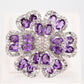 Silberring mit brasilianischem Amethyst und weißem Topas