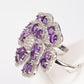 Silberring mit brasilianischem Amethyst und weißem Topas