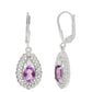 Silberohrringe mit brasilianischem Amethyst und weißem Topas