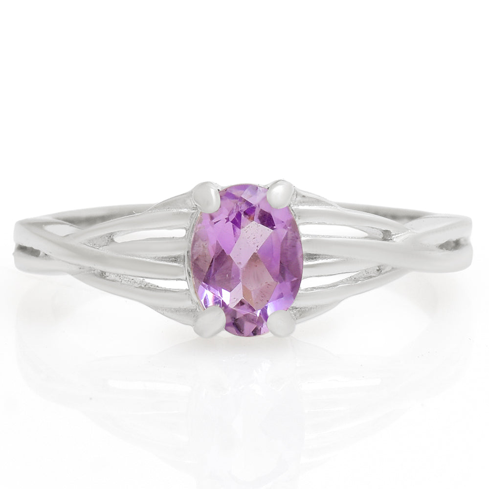 Silberring mit brasilianischem Amethyst