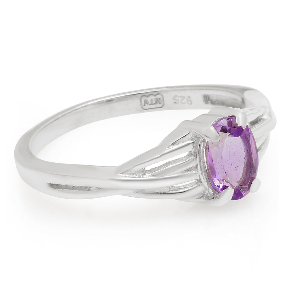 Silberring mit brasilianischem Amethyst
