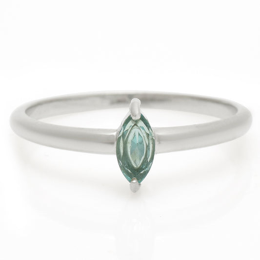 Silberring mit madagassischem blauem Apatit