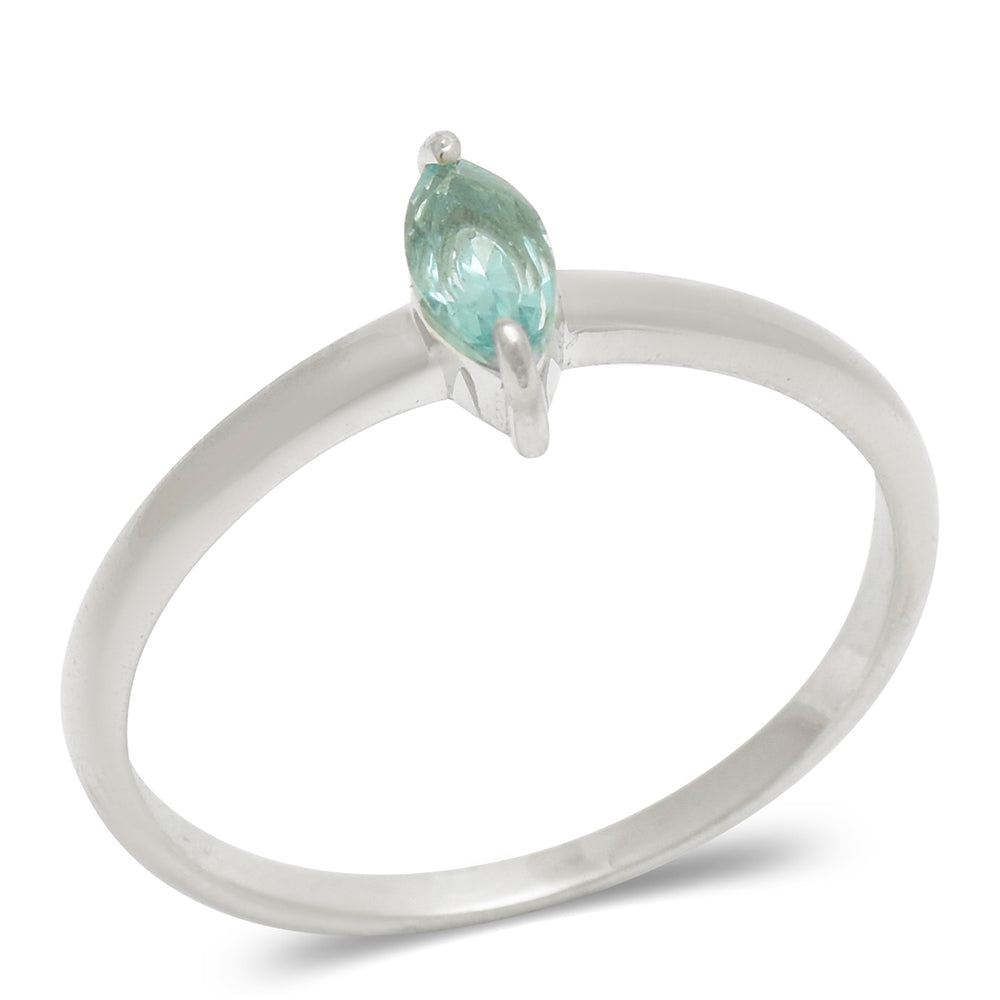 Silberring mit madagassischem blauem Apatit 4 