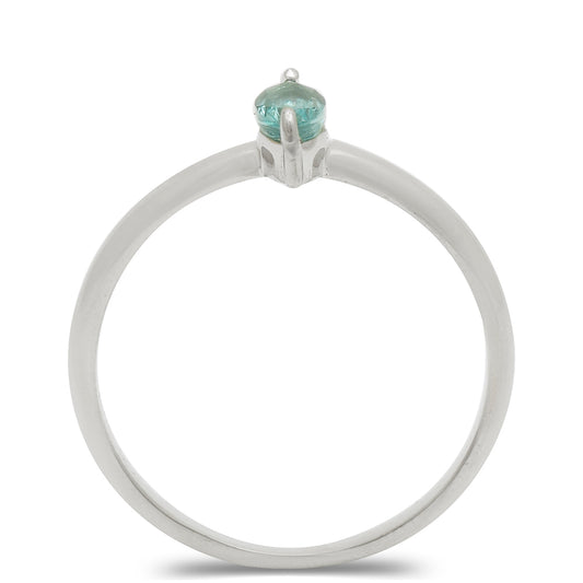 Silberring mit madagassischem blauem Apatit
