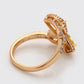 Ring aus goldplattierterr Legierung mit gelbem Emporia®-Kristall und weißem Emporia® Kristall