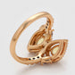Ring aus goldplattierterr Legierung mit gelbem Emporia®-Kristall und weißem Emporia® Kristall